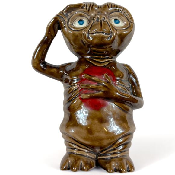 RARE Brown ET Extra Terrestrial Movie Ceramic Alien Statue Excellent Condition - Picture 1 of 3